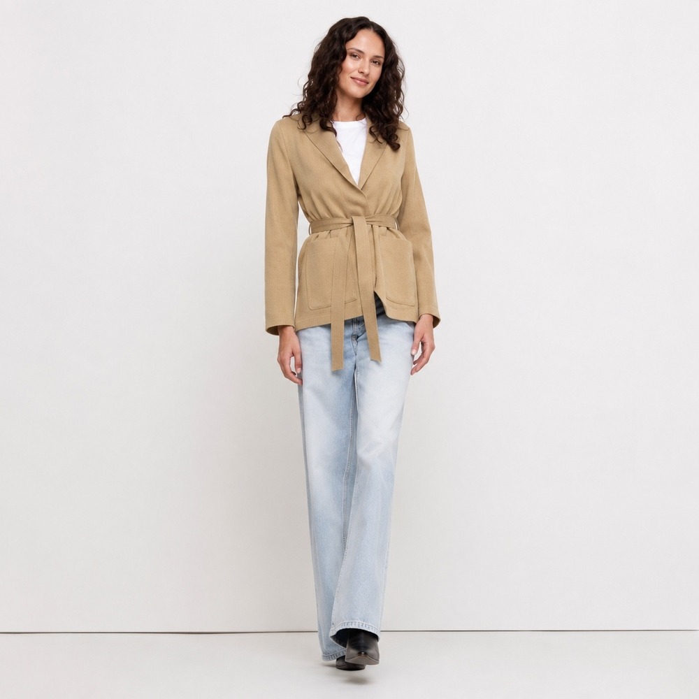 Banana Republic Relaxed Drapey Belted Blazer Jacket Tan Size 2 NWT